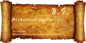 Mirkovics Imola névjegykártya